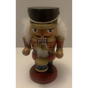Ashland Wooden Toy Soldier Nutcracker Red & Gold Blue Christmas 6”